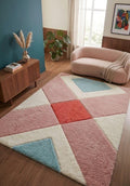 Hand Tufted Geometric Wool Rug, Modern Abstract Carpet, Custom Size – view 1