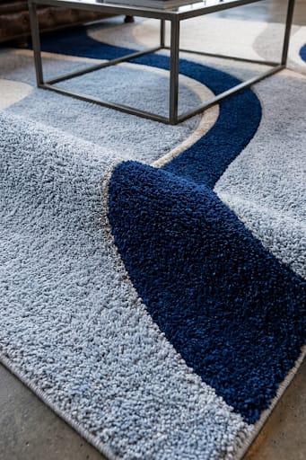 Hand Tufted Wool Rug – Retro Wave, Mid Century Modern Scandinavian Japandi Decor – view 4