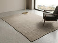 Hand woven Wool Area Rug, Beige Textured Mat, Scandinavian Japandi Carpet – main view