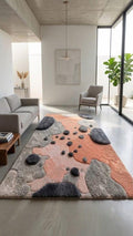 Hand Tufted Wool Rug | Organic Pebble Abstract Design, Plush Living Room Carpet – main view