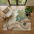 Hand-Tufted Wool Area Rug, Abstract Forest Tree Scandinavian Carpet – main view