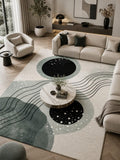 Hand-Tufted Wool Area Rug: Modern Abstract Celestial Scandinavian Design – main view