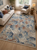 Hand Tufted Wool Area Rug, Botanical Leaf Pattern, Coastal Contemporary Home Décor – main view